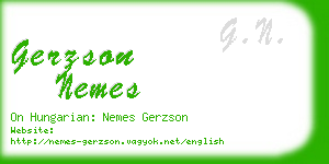 gerzson nemes business card